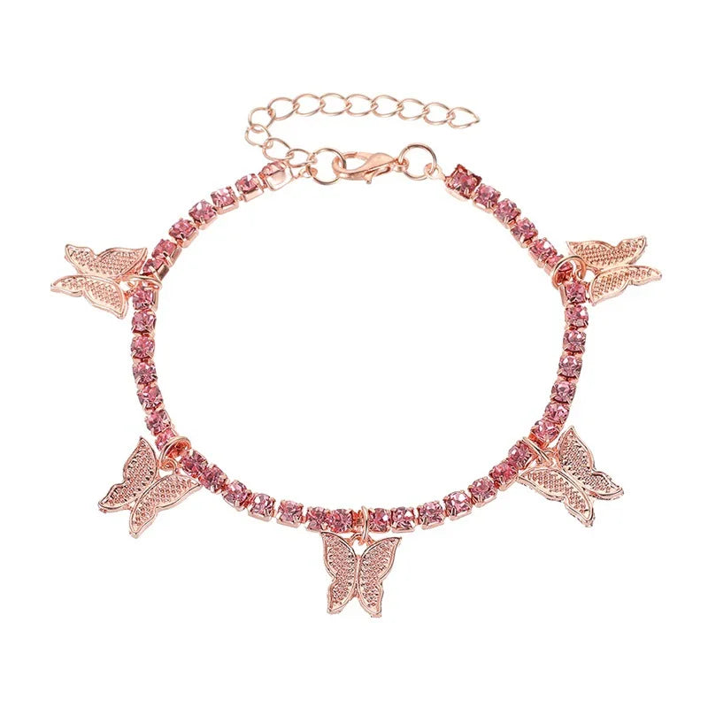 Crystal Butterfly Anklet