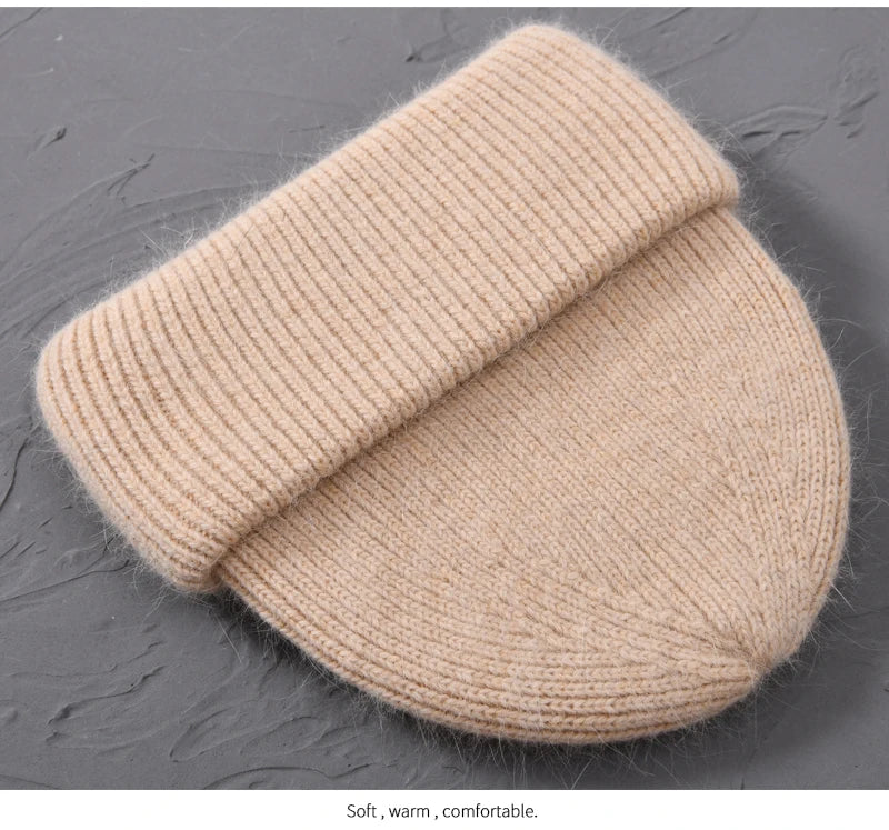 Cashmere Three Fold Knitted Beanie