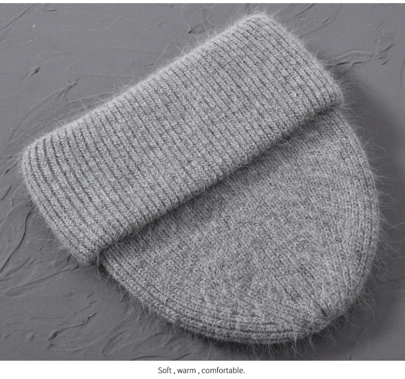 Cashmere Three Fold Knitted Beanie