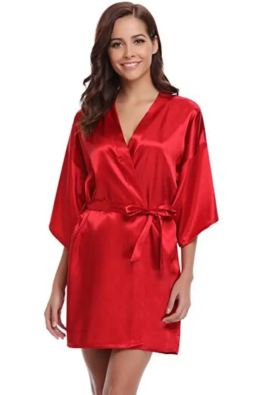 Crimson Luxury Silk Bathrobe