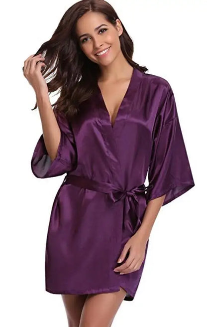 Baby Pink Luxury Silk Bathrobe