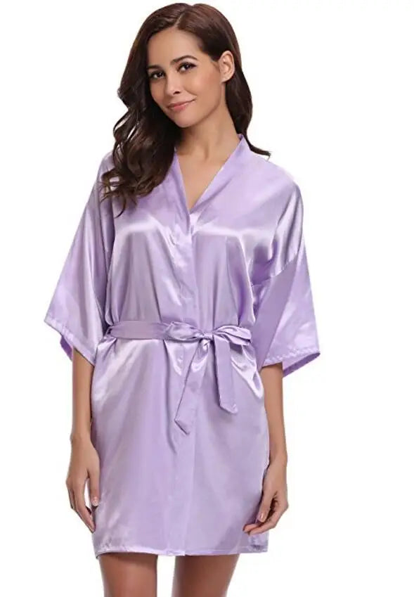 Baby Pink Luxury Silk Bathrobe