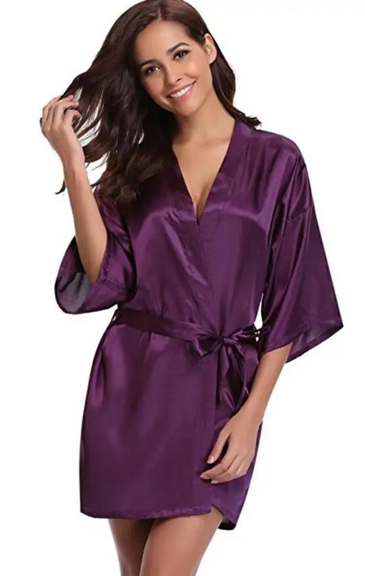 Midnight Luxury Silk Bathrobe