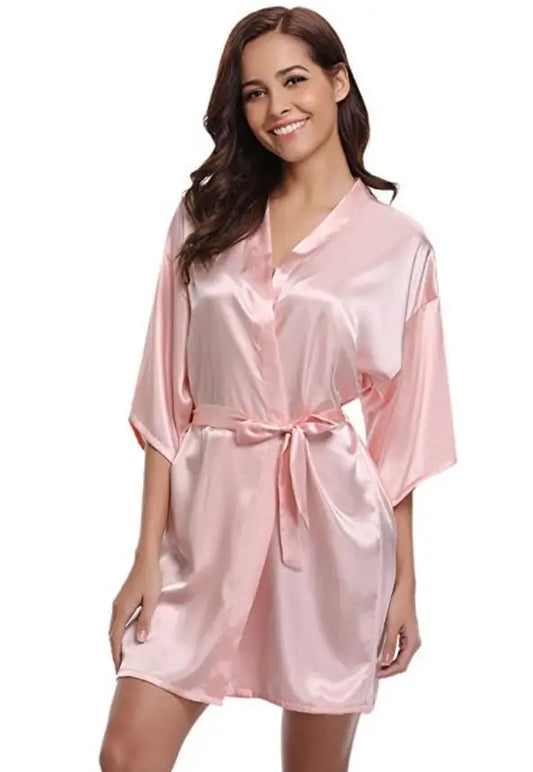 Pink Luxury Silk Bathrobe