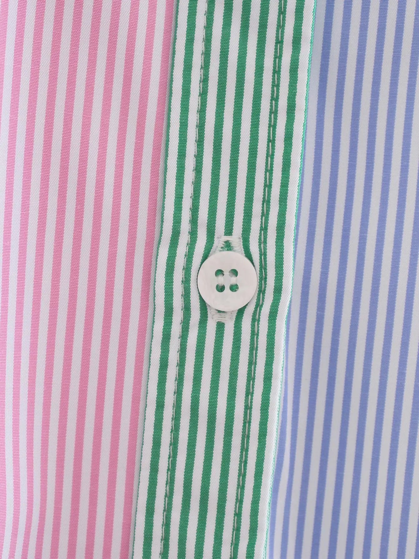 striped print buttoned casual top
