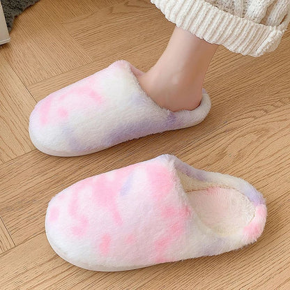 Tie Dye Gradient Plush Slippers