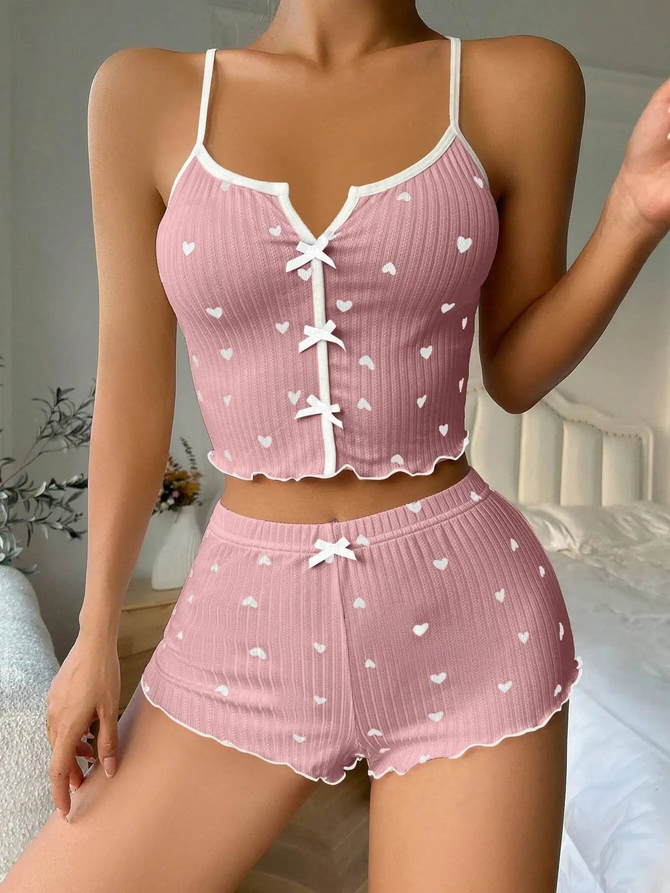 Strapped Camisole 2 Piece Set