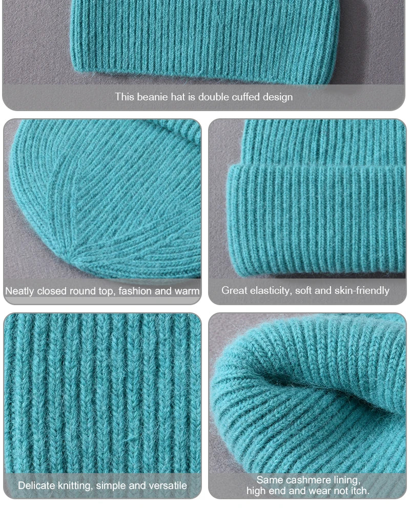 Cashmere Three Fold Knitted Beanie