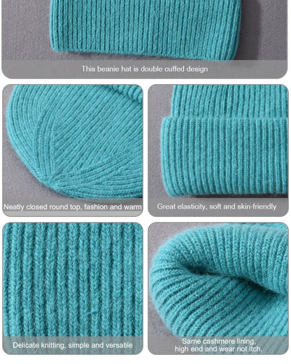 Cashmere Three Fold Knitted Beanie