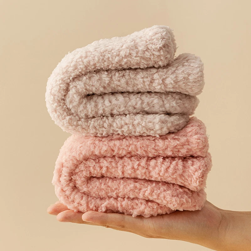 Coral Plush Winter Tube Socks Bundle