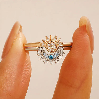 Adjustable Sun and Moon Overlapping Ring