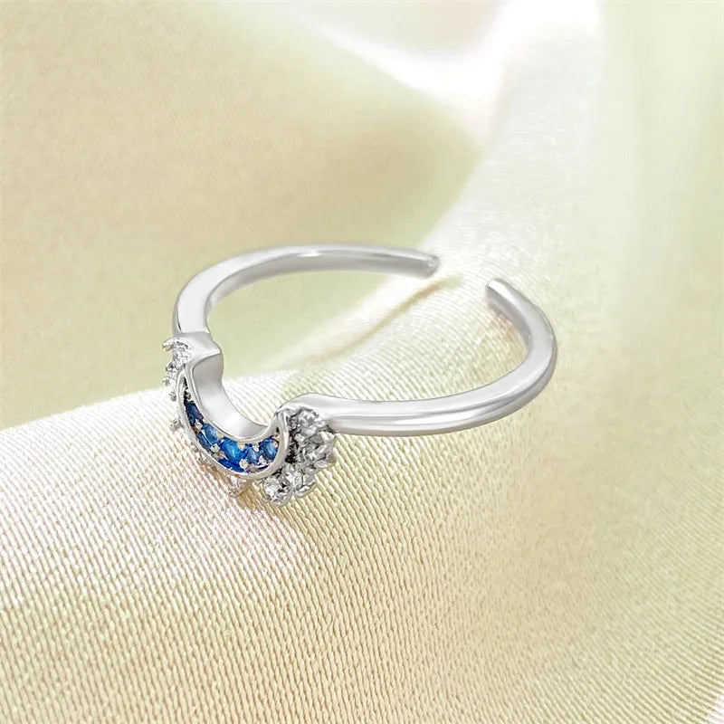 Adjustable Sun and Moon Overlapping Ring
