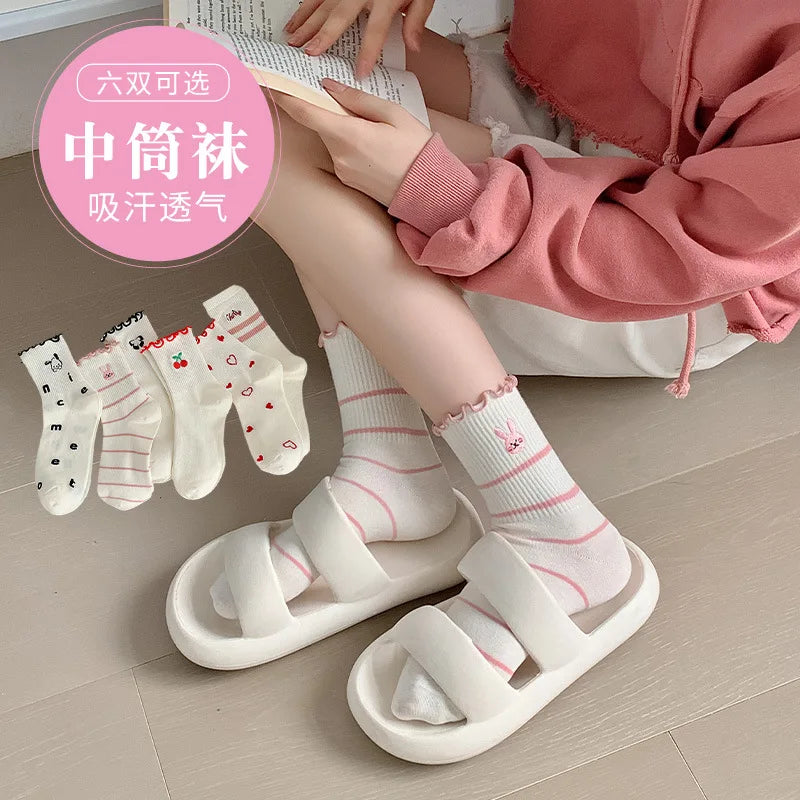 Cute Ruffle Embroidery Socks