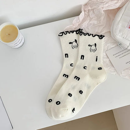 Cute Ruffle Embroidery Socks