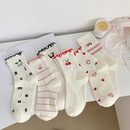 Cute Ruffle Embroidery Socks