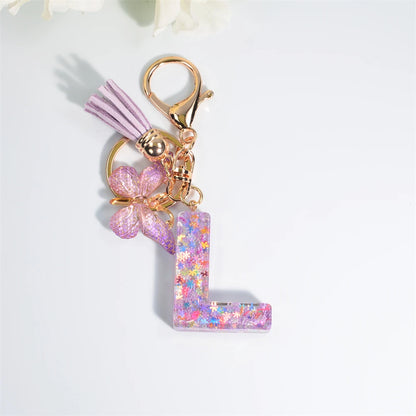 A-Z Dreamy Keychain Tassel Butterfly Charms