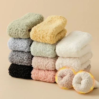 Coral Plush Winter Tube Socks Bundle