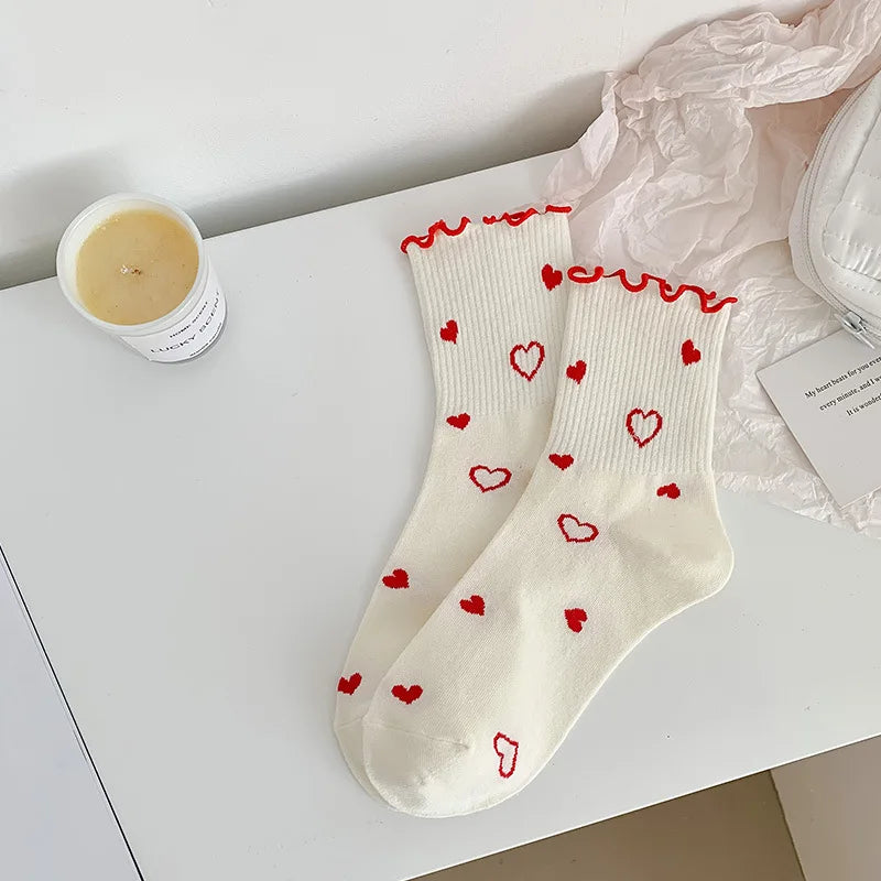 Cute Ruffle Embroidery Socks