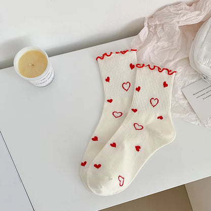 Cute Ruffle Embroidery Socks