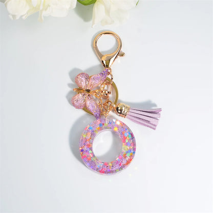 A-Z Dreamy Keychain Tassel Butterfly Charms