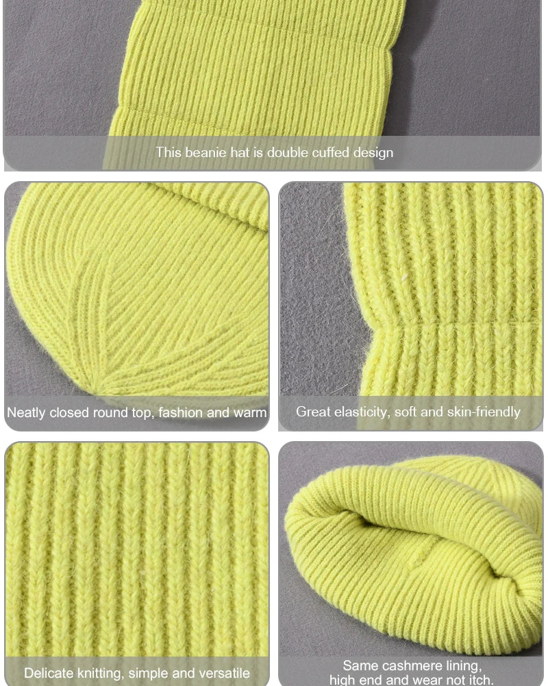 Cashmere Three Fold Knitted Beanie