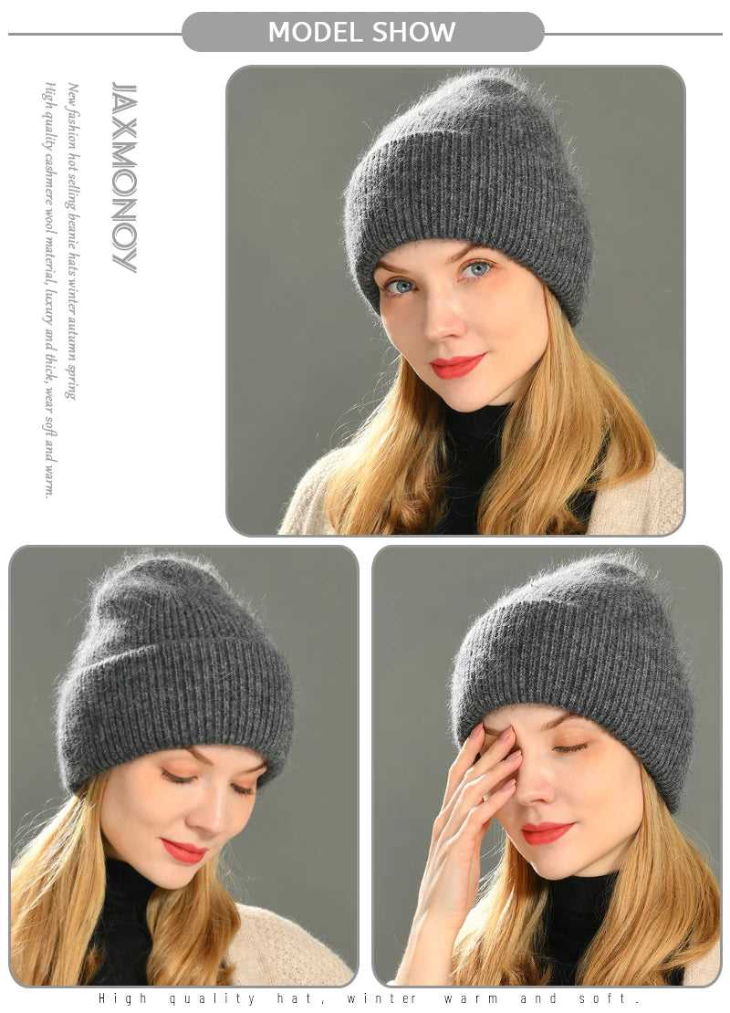 Cashmere Three Fold Knitted Beanie