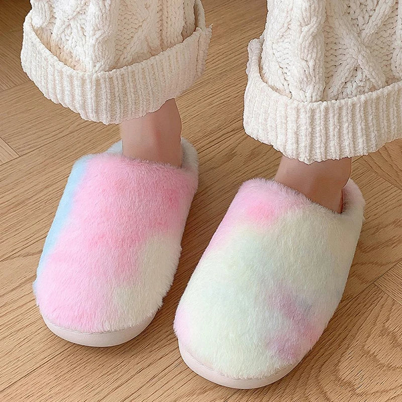Tie Dye Gradient Plush Slippers