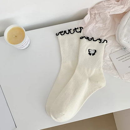 Cute Ruffle Embroidery Socks