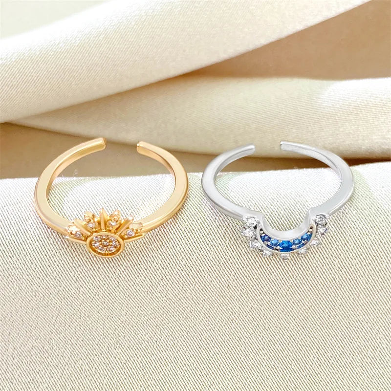 Adjustable Sun and Moon Overlapping Ring