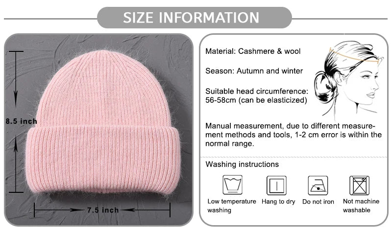 Cashmere Three Fold Knitted Beanie