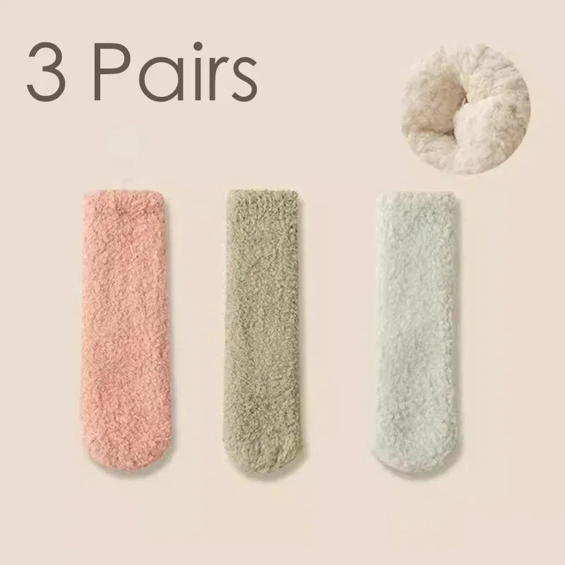Coral Plush Winter Tube Socks Bundle