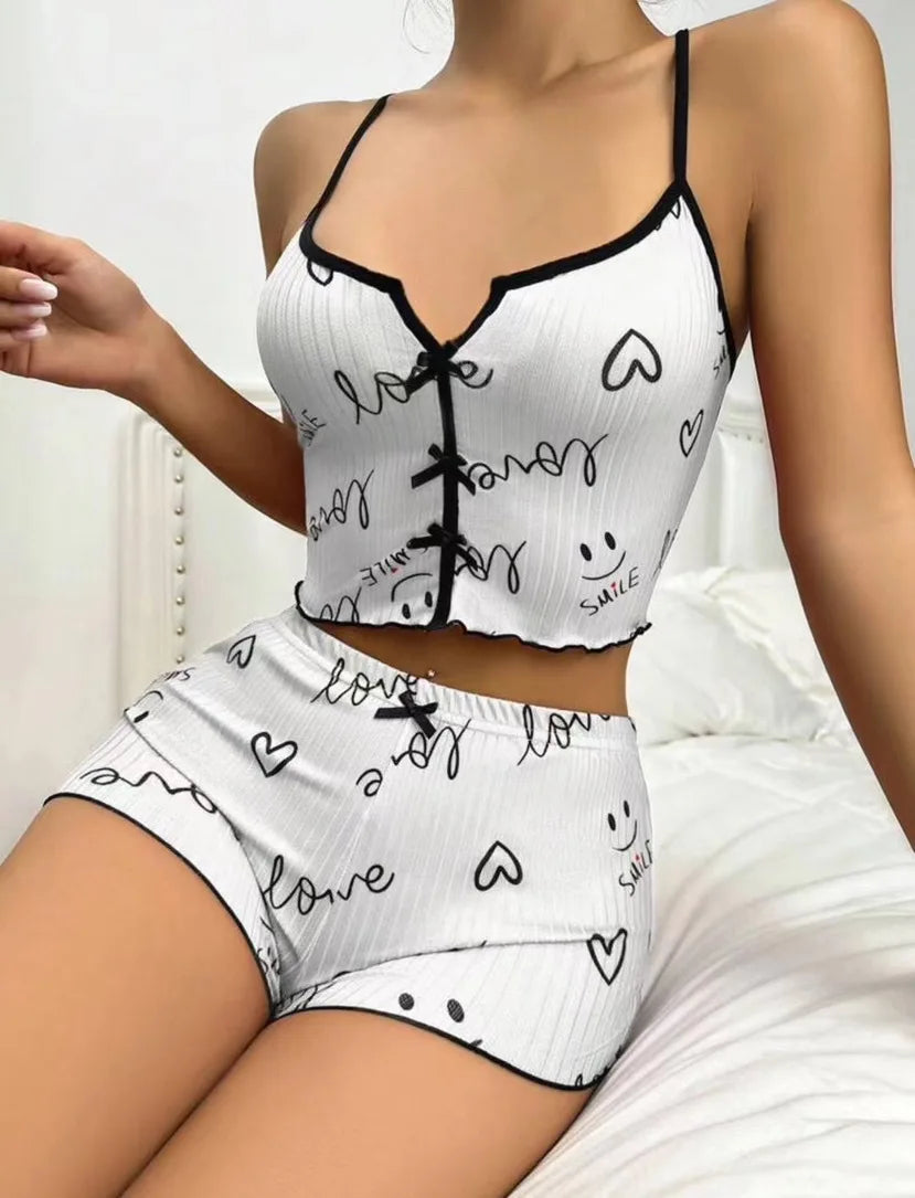 Strapped Camisole 2 Piece Set