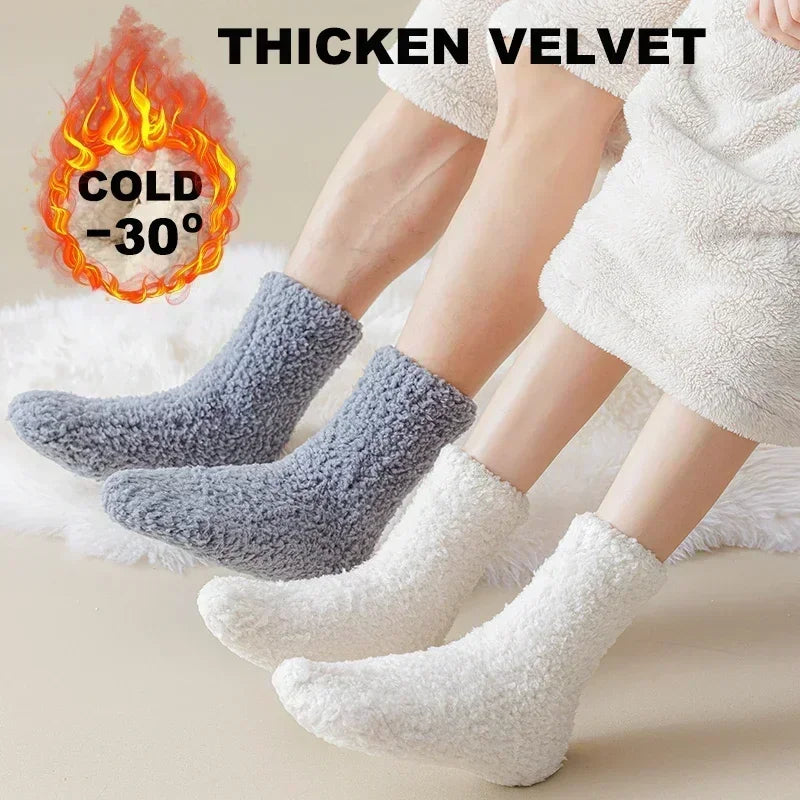 Coral Plush Winter Tube Socks Bundle