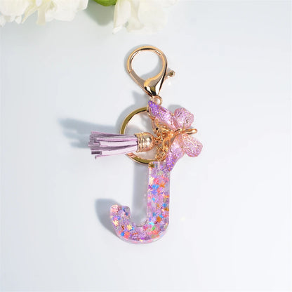 A-Z Dreamy Keychain Tassel Butterfly Charms