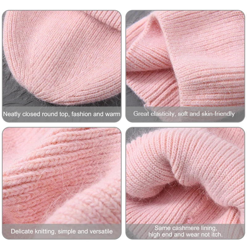 Cashmere Three Fold Knitted Beanie