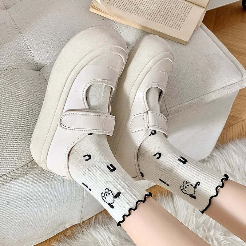 Cute Ruffle Embroidery Socks