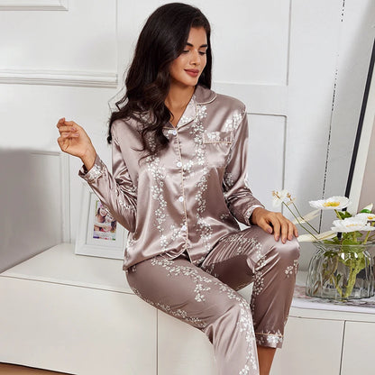 Long Sleeve Satin Pajamas