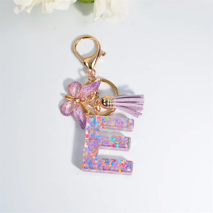 A-Z Dreamy Keychain Tassel Butterfly Charms
