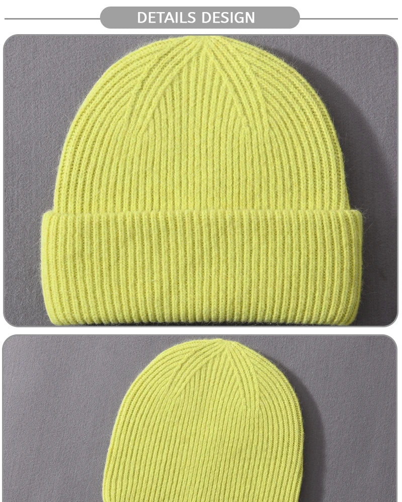 Cashmere Three Fold Knitted Beanie