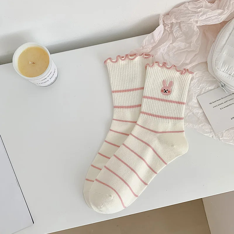 Cute Ruffle Embroidery Socks