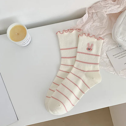 Cute Ruffle Embroidery Socks