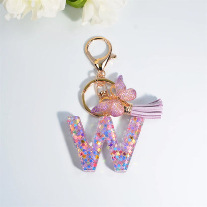 A-Z Dreamy Keychain Tassel Butterfly Charms
