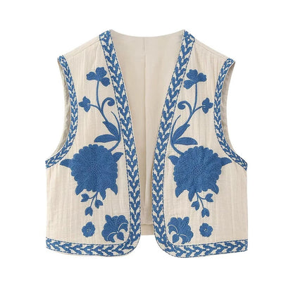 Vintage Floral Embroidered Vest