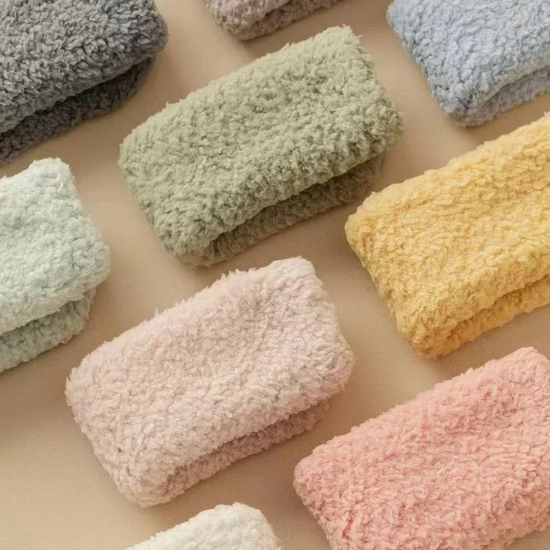 Coral Plush Winter Tube Socks Bundle
