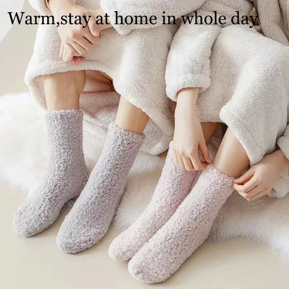 Coral Plush Winter Tube Socks Bundle