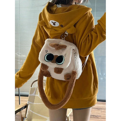 Bear Themed Oversized Zip Up Hoodie