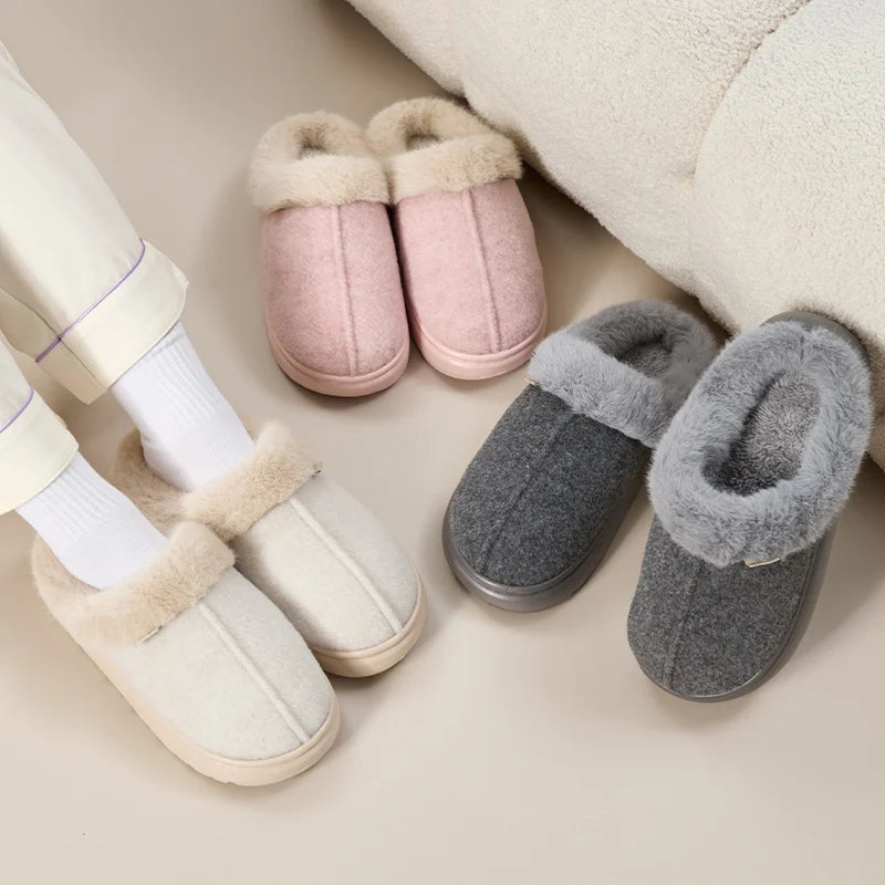 Thick Sole Plush Slippers